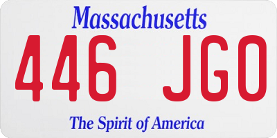 MA license plate 446JG0