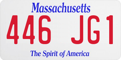 MA license plate 446JG1