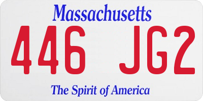 MA license plate 446JG2
