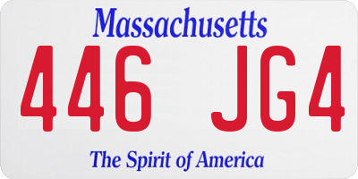 MA license plate 446JG4