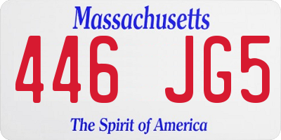 MA license plate 446JG5