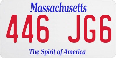 MA license plate 446JG6