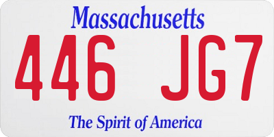 MA license plate 446JG7