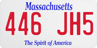 MA license plate 446JH5