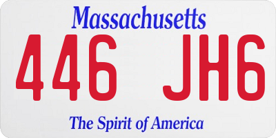 MA license plate 446JH6