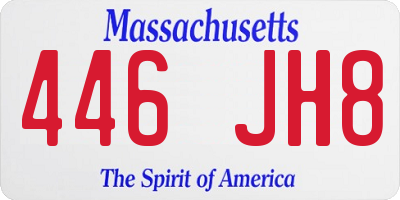MA license plate 446JH8