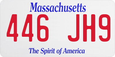 MA license plate 446JH9