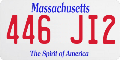 MA license plate 446JI2