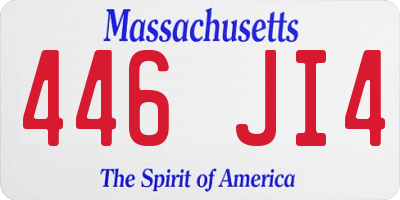 MA license plate 446JI4