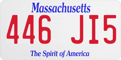 MA license plate 446JI5