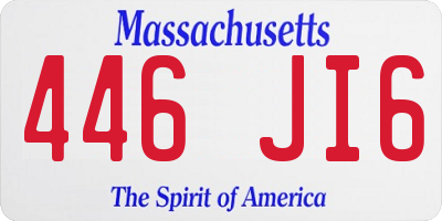 MA license plate 446JI6