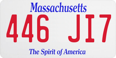 MA license plate 446JI7