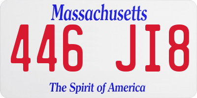 MA license plate 446JI8