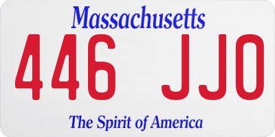 MA license plate 446JJ0