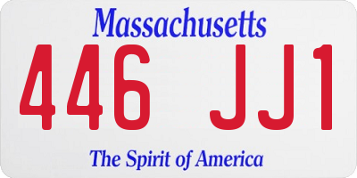 MA license plate 446JJ1
