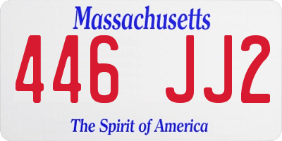 MA license plate 446JJ2