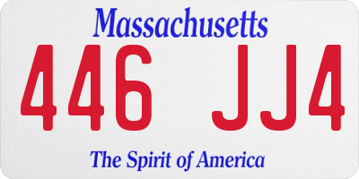 MA license plate 446JJ4
