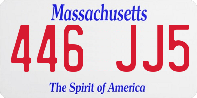 MA license plate 446JJ5