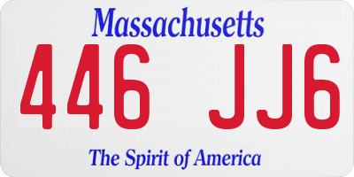 MA license plate 446JJ6