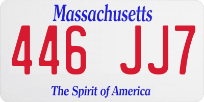 MA license plate 446JJ7