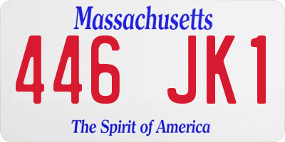 MA license plate 446JK1