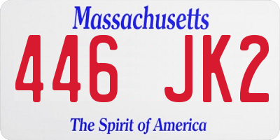 MA license plate 446JK2