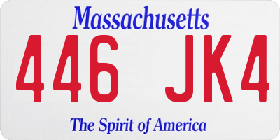 MA license plate 446JK4