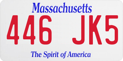 MA license plate 446JK5