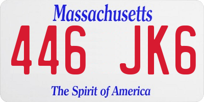 MA license plate 446JK6