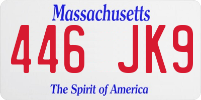 MA license plate 446JK9