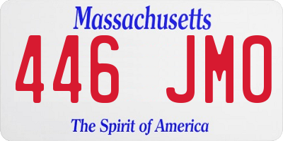 MA license plate 446JM0