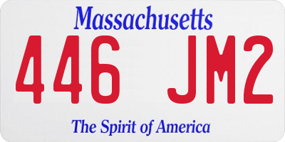 MA license plate 446JM2