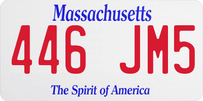 MA license plate 446JM5