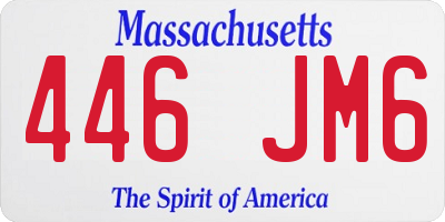 MA license plate 446JM6