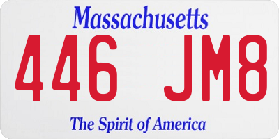 MA license plate 446JM8