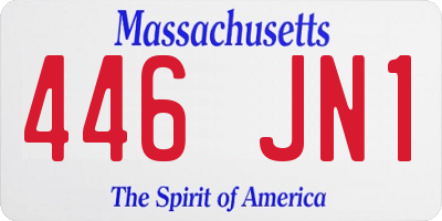 MA license plate 446JN1