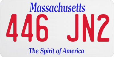 MA license plate 446JN2