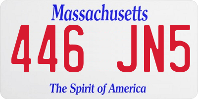 MA license plate 446JN5