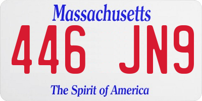 MA license plate 446JN9