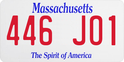 MA license plate 446JO1