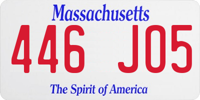 MA license plate 446JO5
