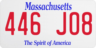 MA license plate 446JO8