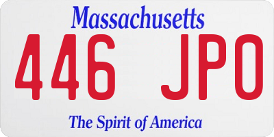 MA license plate 446JP0