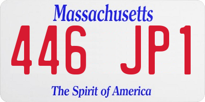 MA license plate 446JP1