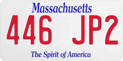 MA license plate 446JP2