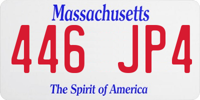 MA license plate 446JP4