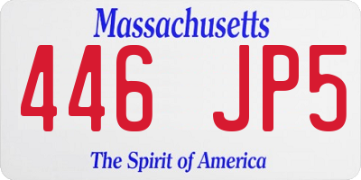 MA license plate 446JP5