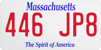 MA license plate 446JP8