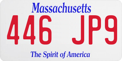 MA license plate 446JP9