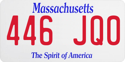 MA license plate 446JQ0
